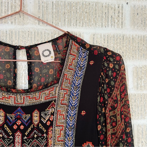 ANTHROPOLOGIE Akemi+Kin Munro Embellished Sheer Tunic Dress - Picture 4 of 8